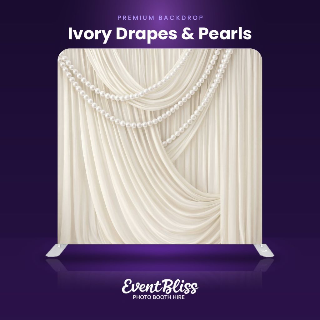 Backdrop (Ivory Drapes & Pearls)