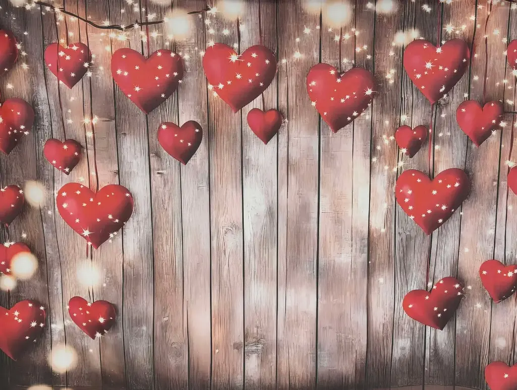 Backdrop (Wooden Wall with Hearts)